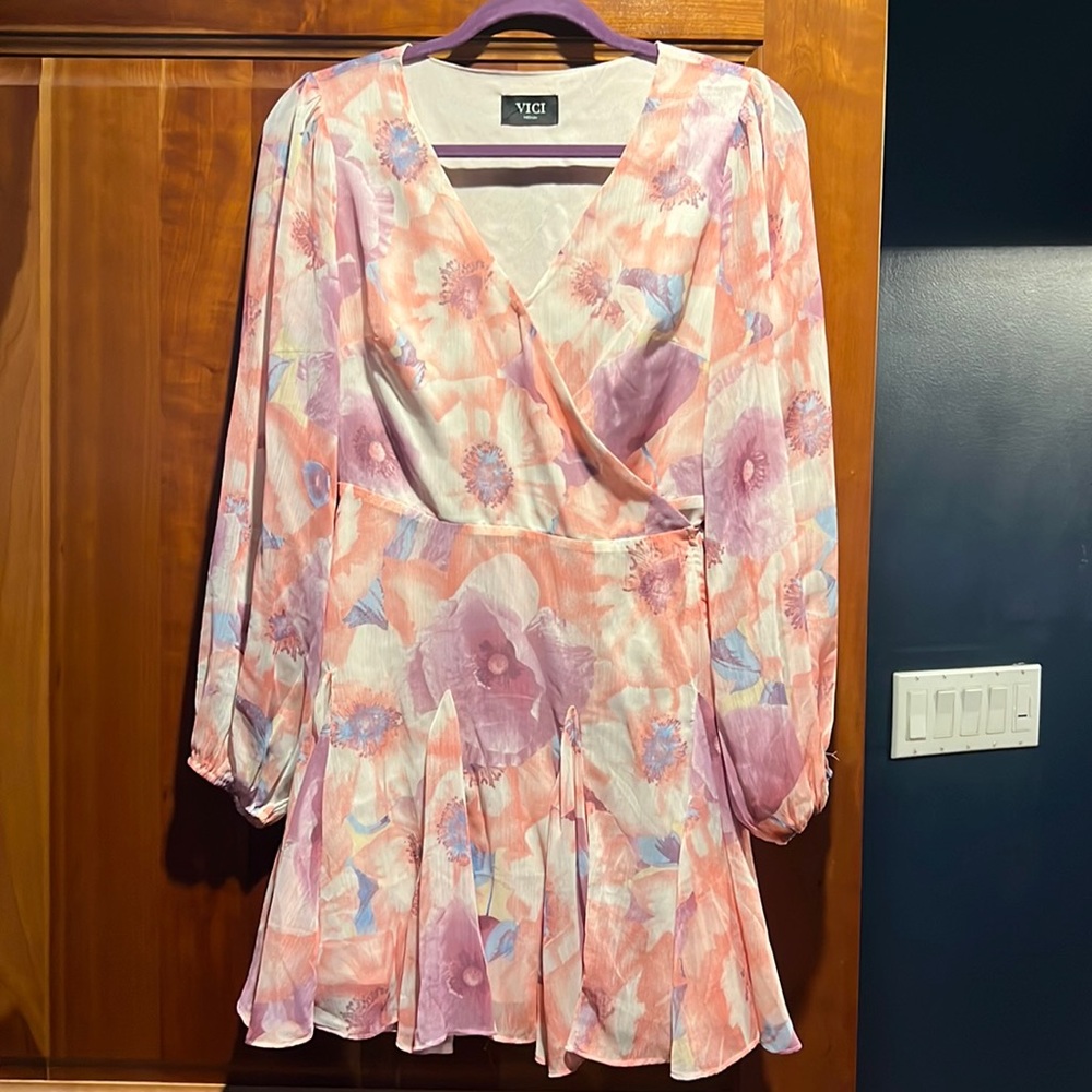 Vici collection floral wrap dress